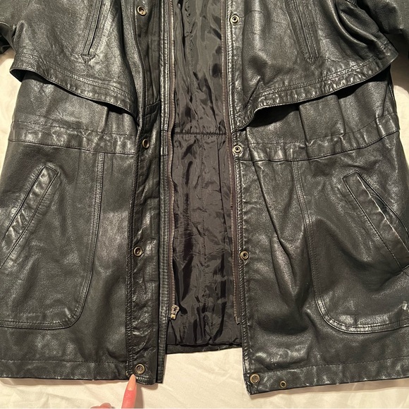 Vintage Otello Pelle 100% Leather Jacket Black Medium - Picture 3 of 10